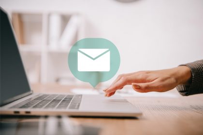 Person typing email