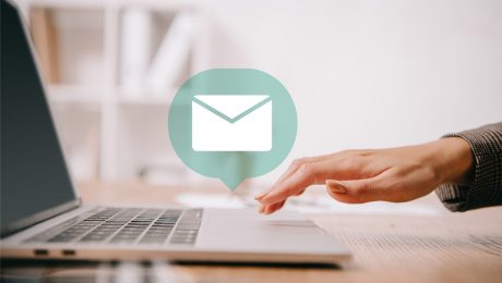 Person typing email